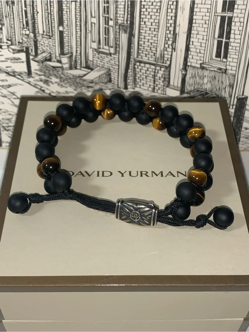 David Yurman Spiritual Beads Two-Row Woven Bracelet w/ Black Onyx & Tiger's Eye
